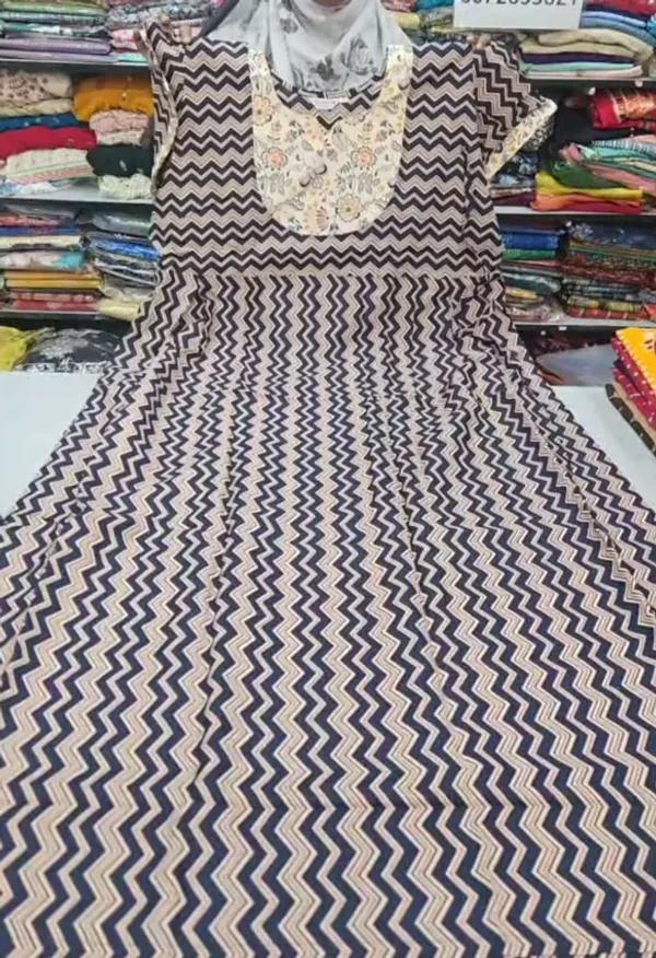 Premium Cotton Frock Style Nighty with Adjustable Rope & Side Pocket |NT3622